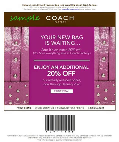 coach factory coupon november 2014